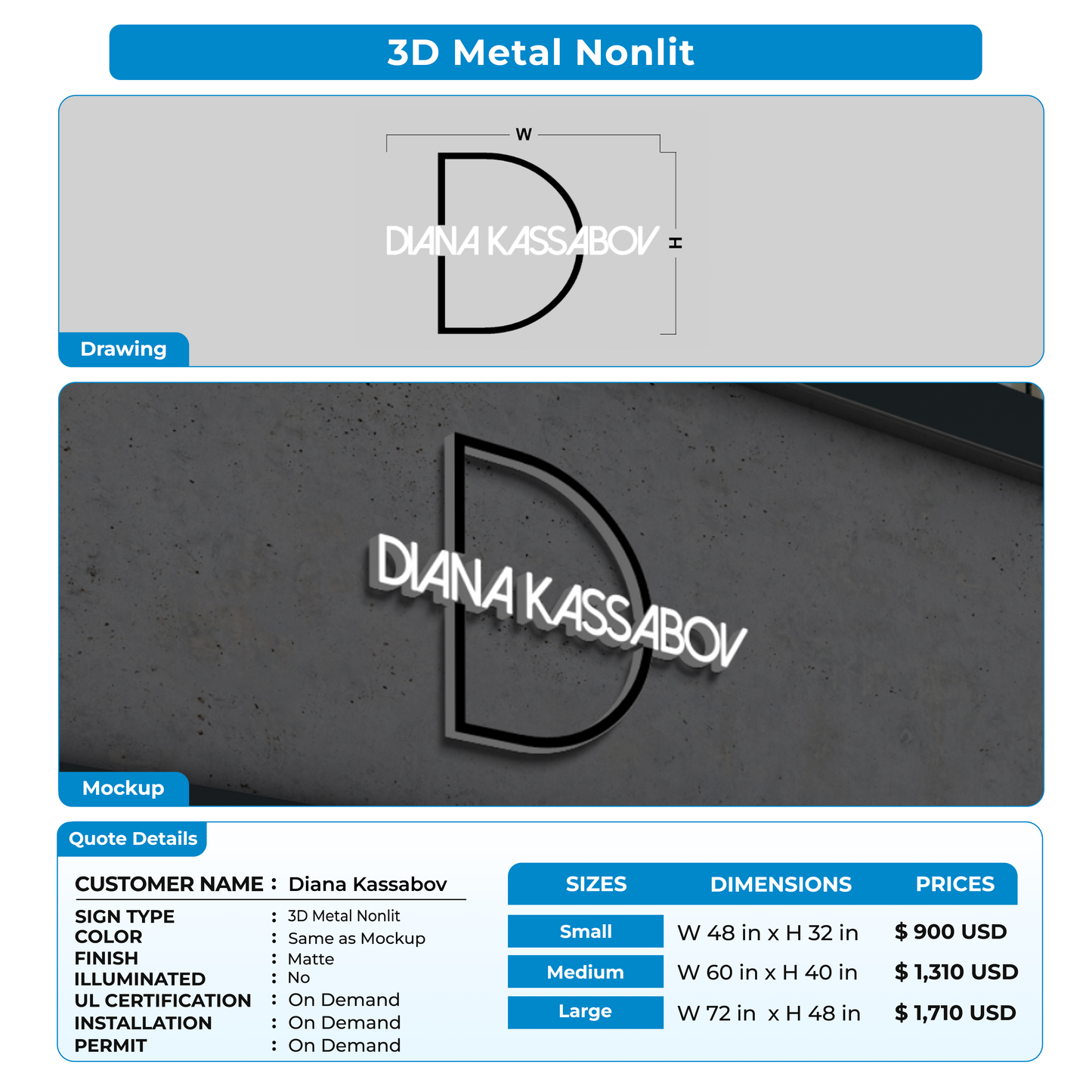 custom signs for Diana Kassabov