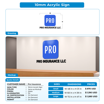custom signs for Pro insurance