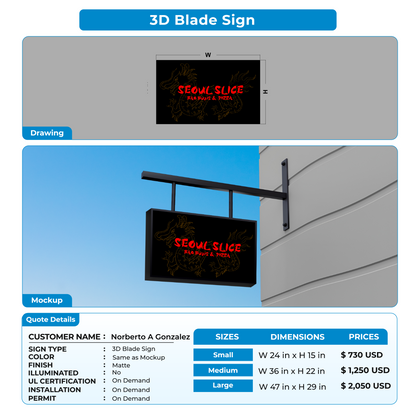 custom signs for Norberto A Gonzalez