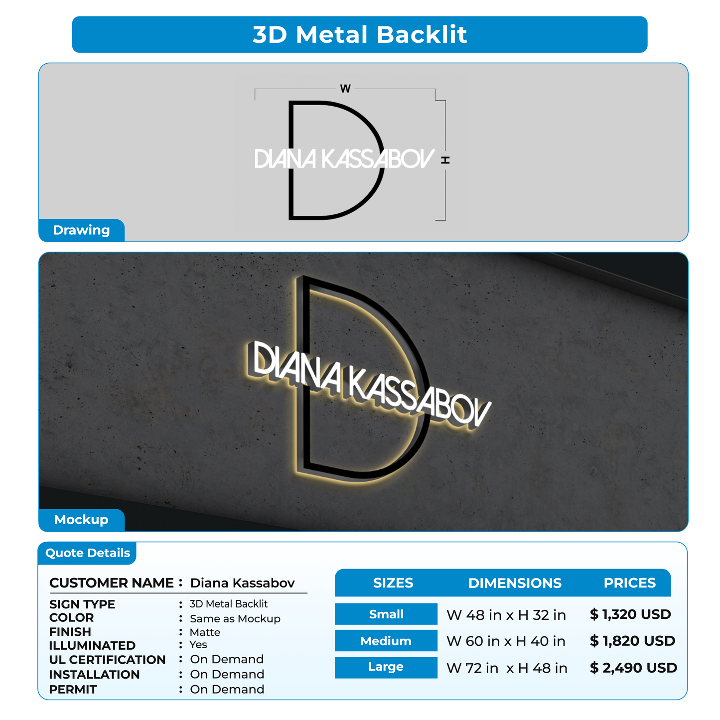 custom signs for Diana Kassabov