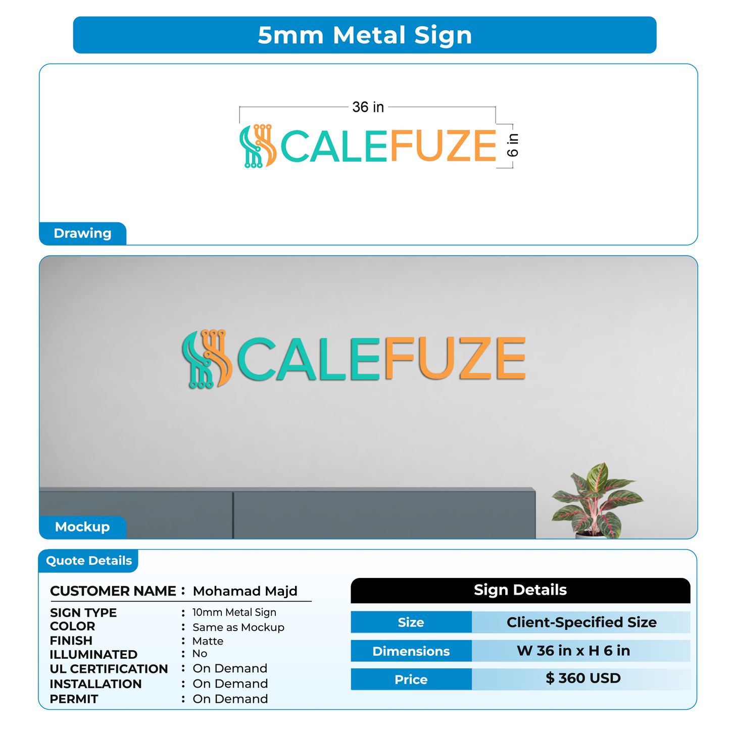 custom signs for Mohamad Majd