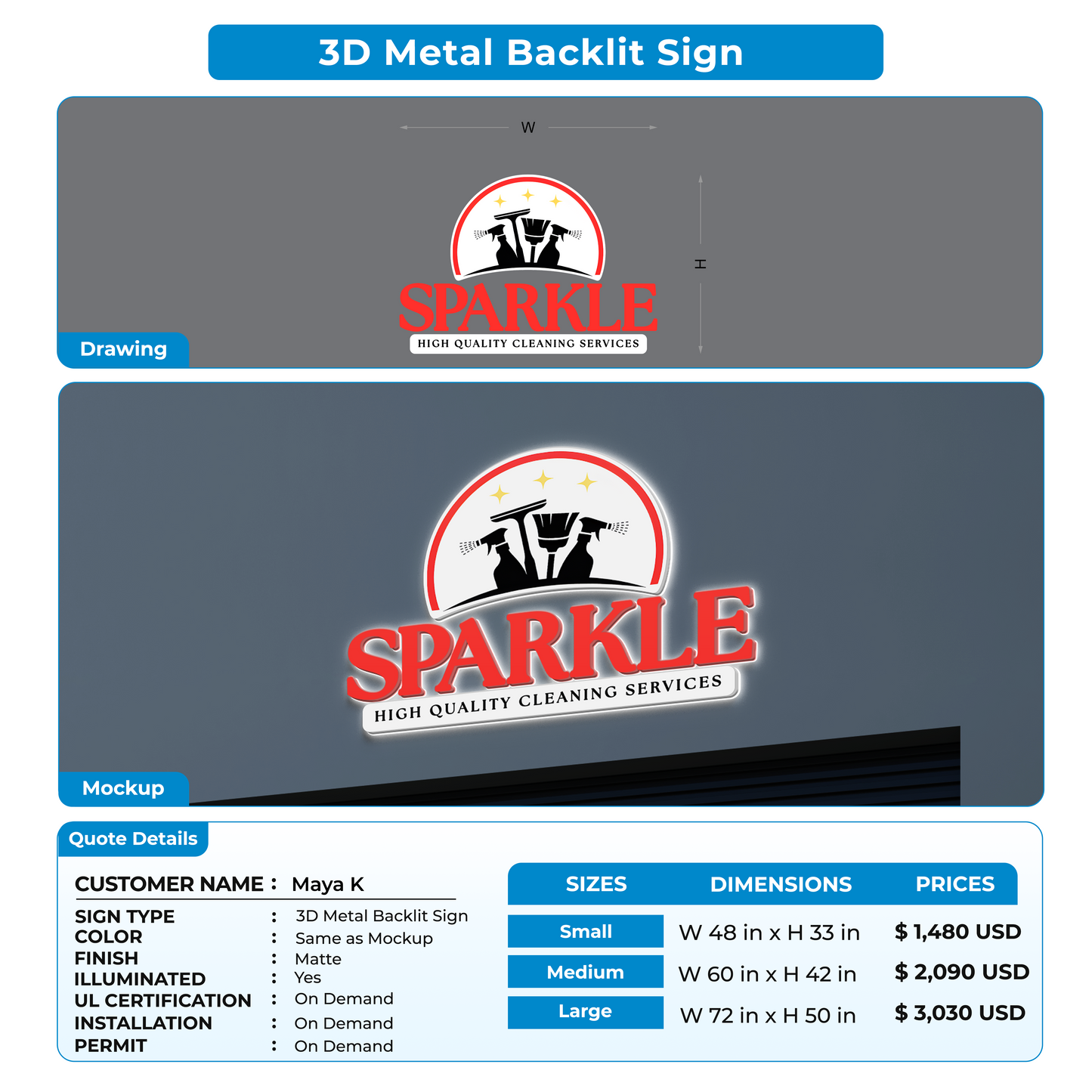 custom signs for Maya K
