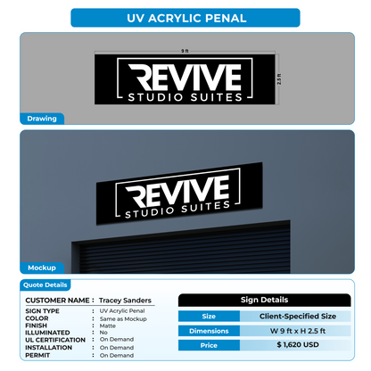 UV acrylic panel for Tracey Sanders