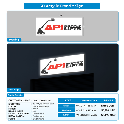 Custom Signs for JOEL GROETHE