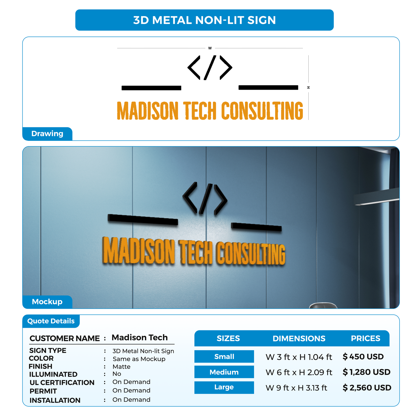 Custom Sign For Madison Tech