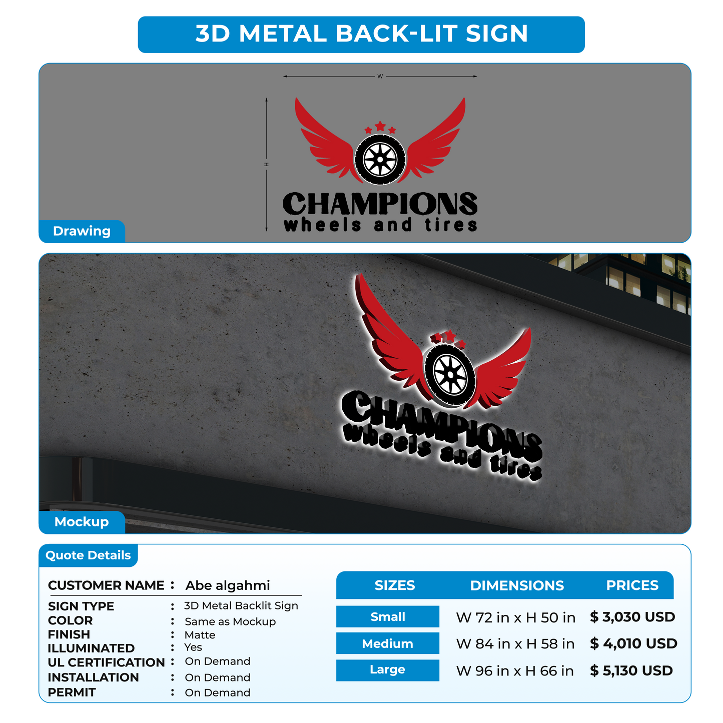 Custom Signs for Abe algahmi