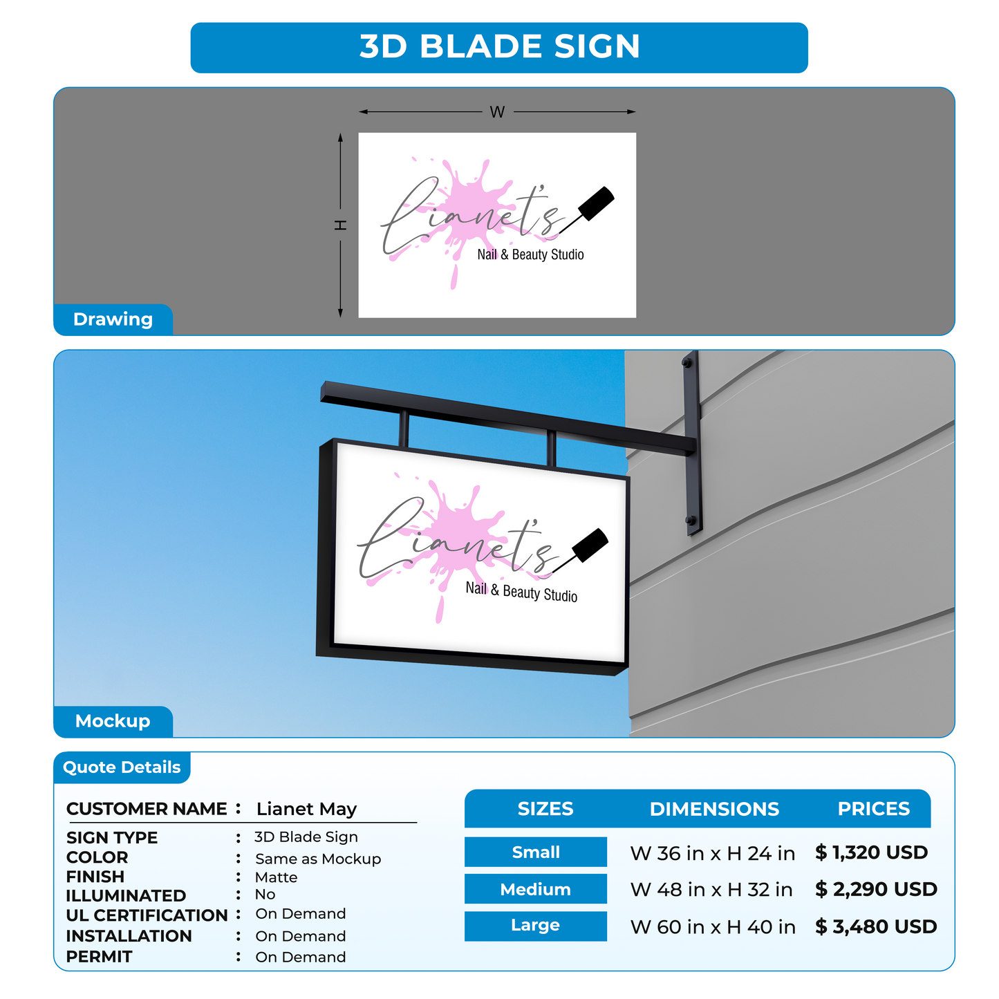 Custom Signs for Lianet May