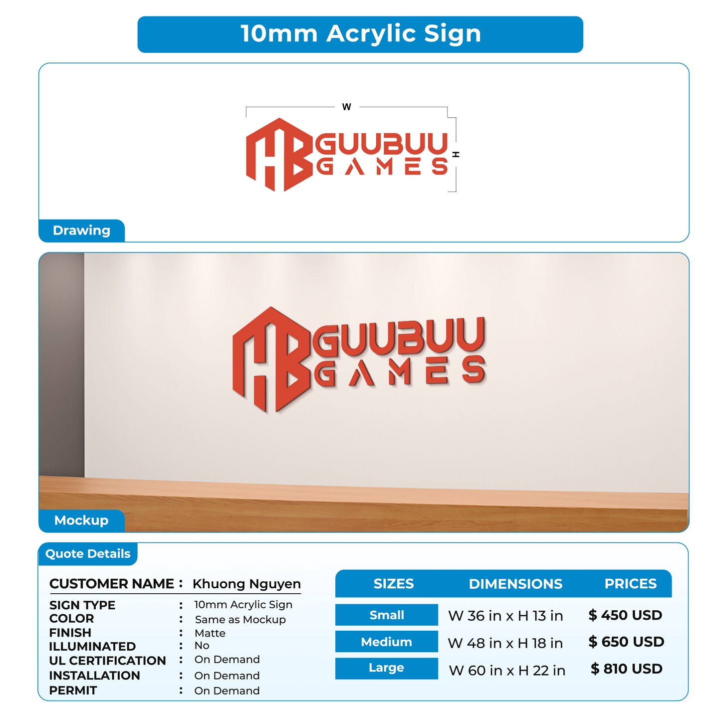 custom signs for Khuong Nguyen