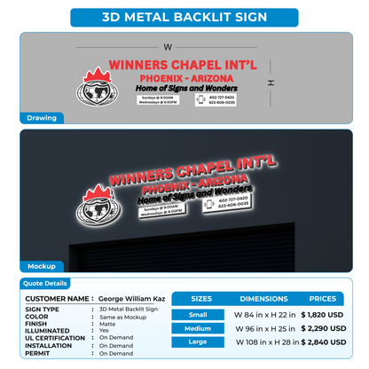 Business signage for George William Kaz
