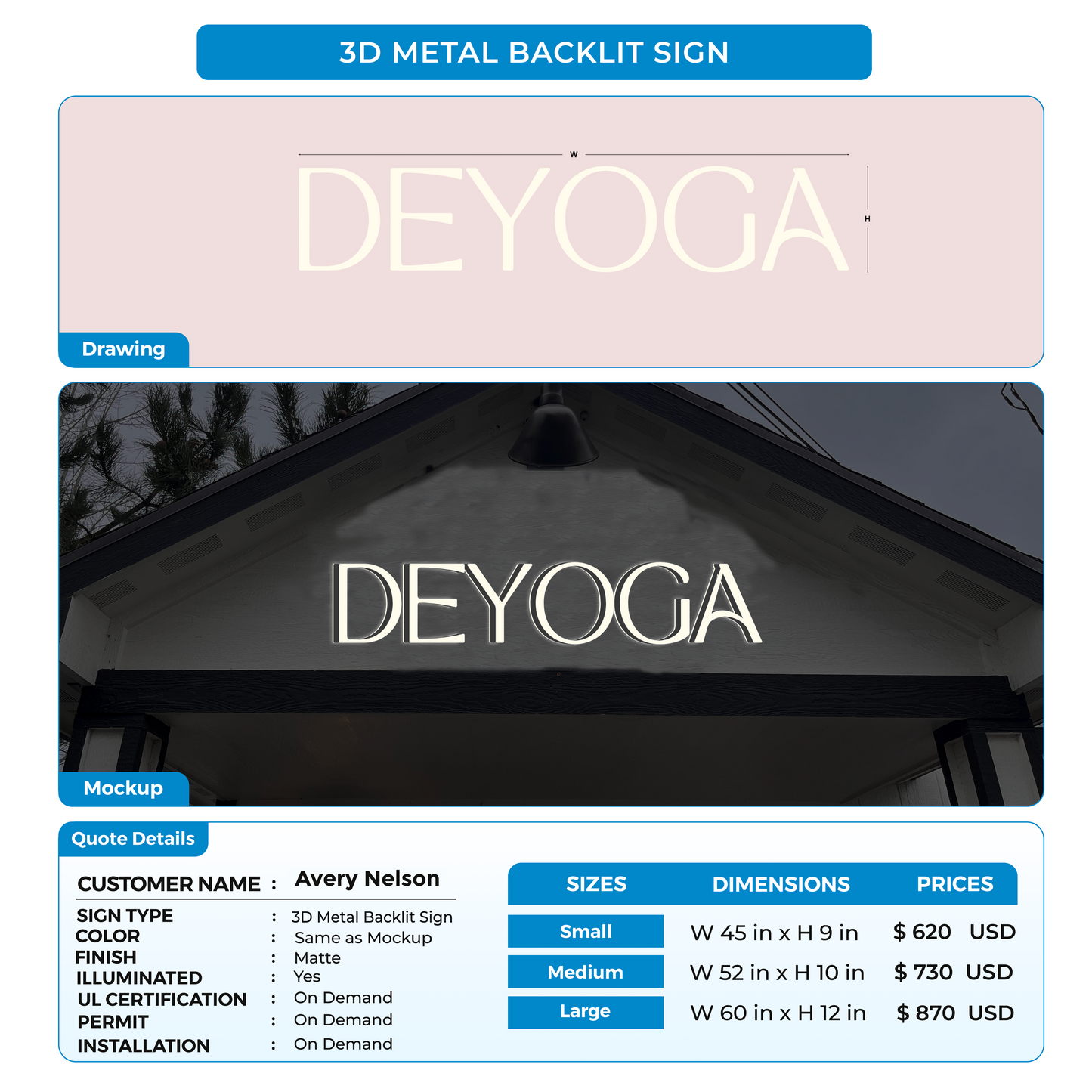 Custom Signs for Avery Nelson