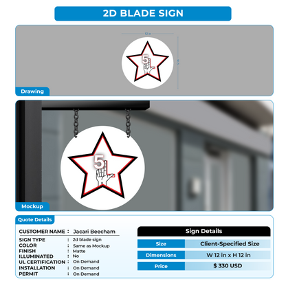 2D Blade Sign For Jacari Beecham
