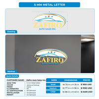 custom signs for Zafiro Auto Sales Inc.
