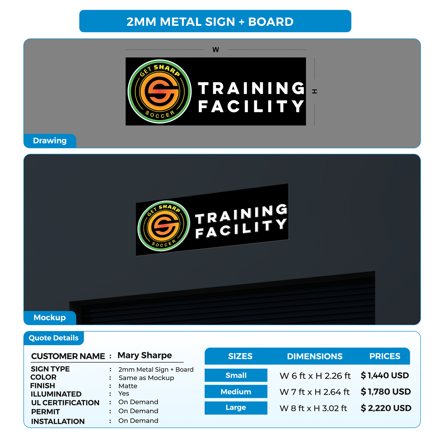 CUSTOM MOCKUP SIGN FOR Mary Sharpe