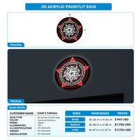 Business signage for Gash's Tattoos & Piercing