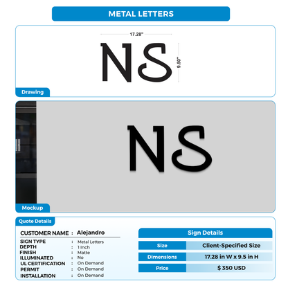 metal letters for Alejandro