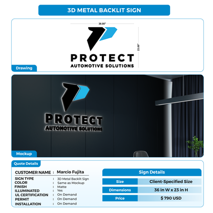 Business signage for Marcio Fujita