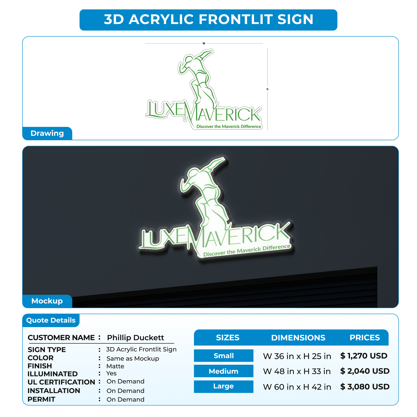 Business signage for Phillip Duckett