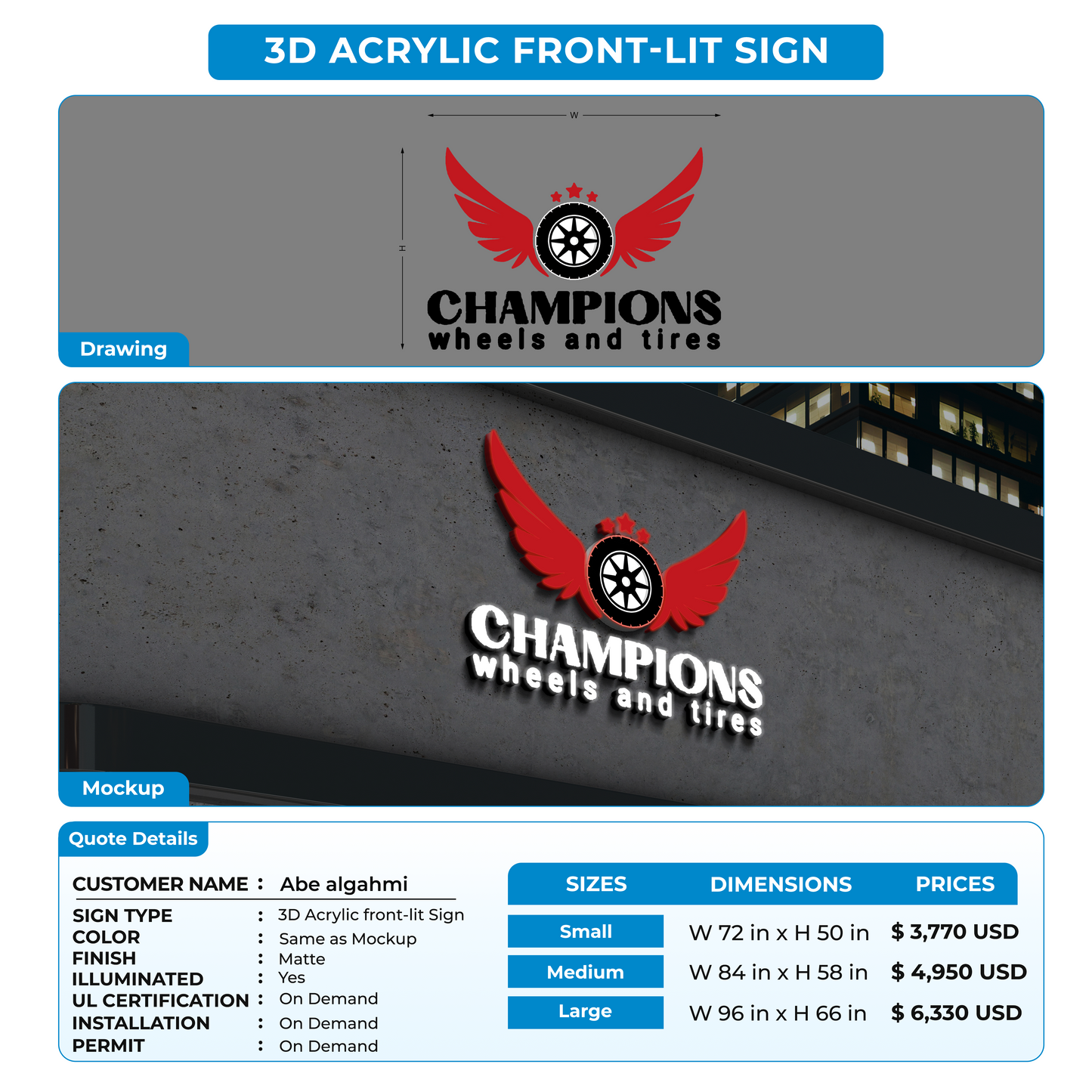 Custom Signs for Abe algahmi
