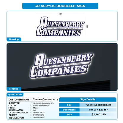 Business signage for Chance Quesenberry