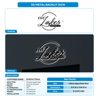 3D Metal Backlit Sign for Andrew Peace