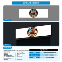 3D Blade Signs For Red Truck Trading Company