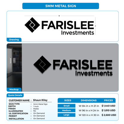 5mm Metal Sign for Shaun Riley