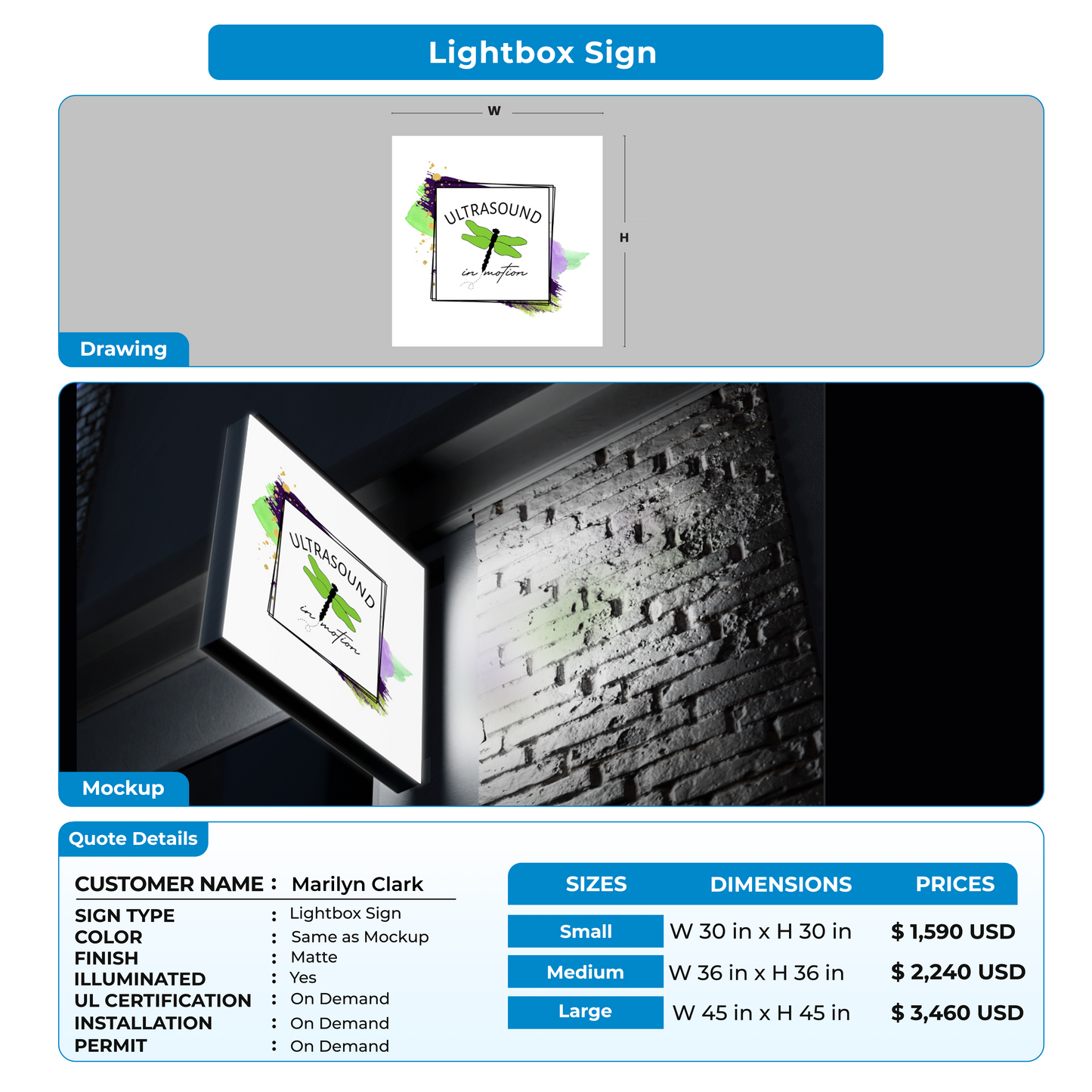 Custom Signs for Marilyn Clark
