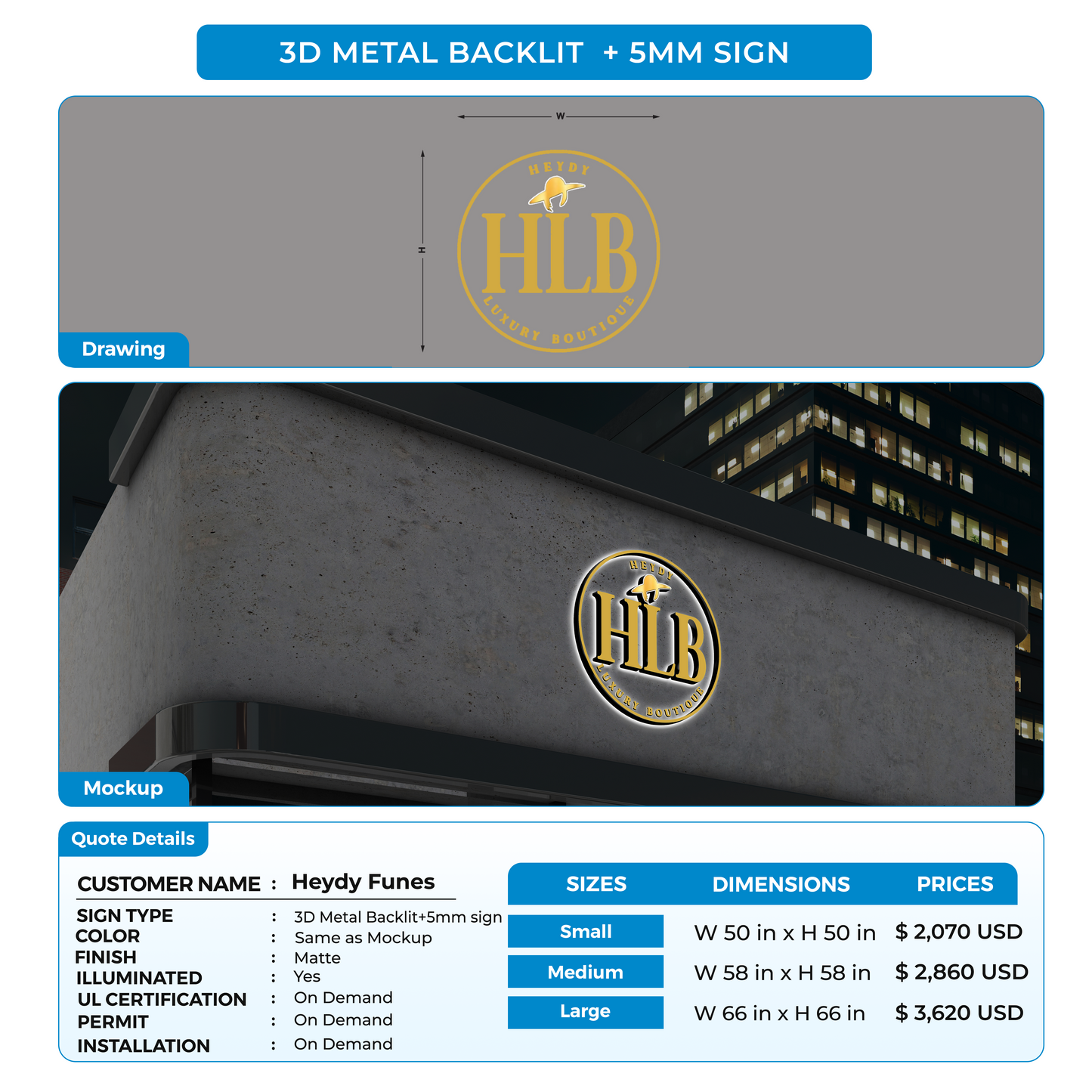 Business Signs for Heydy Funes