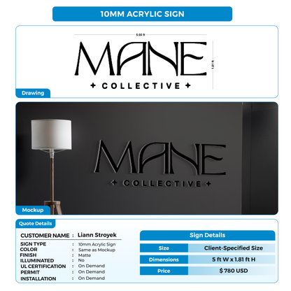Business signage for Liann Stroyek