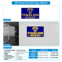 3D Metal Backlit with Board Sign for Massis Kalosian
