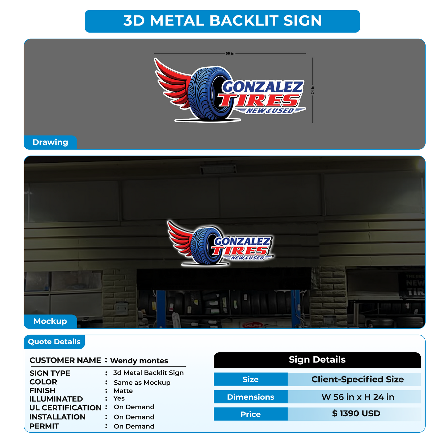 Custom Signs For Wendy montes