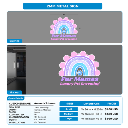 Business signage for Amanda Johnson