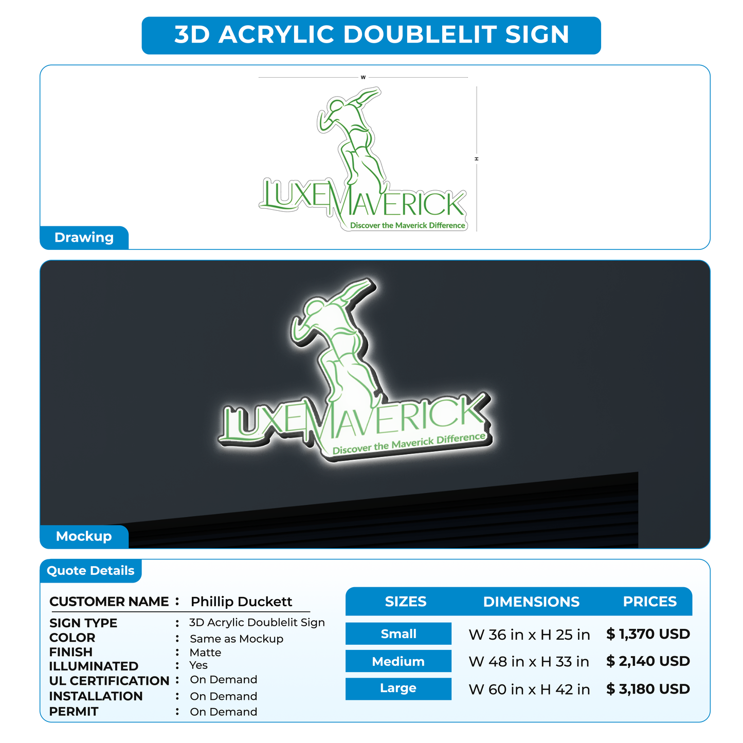 Business signage for Phillip Duckett