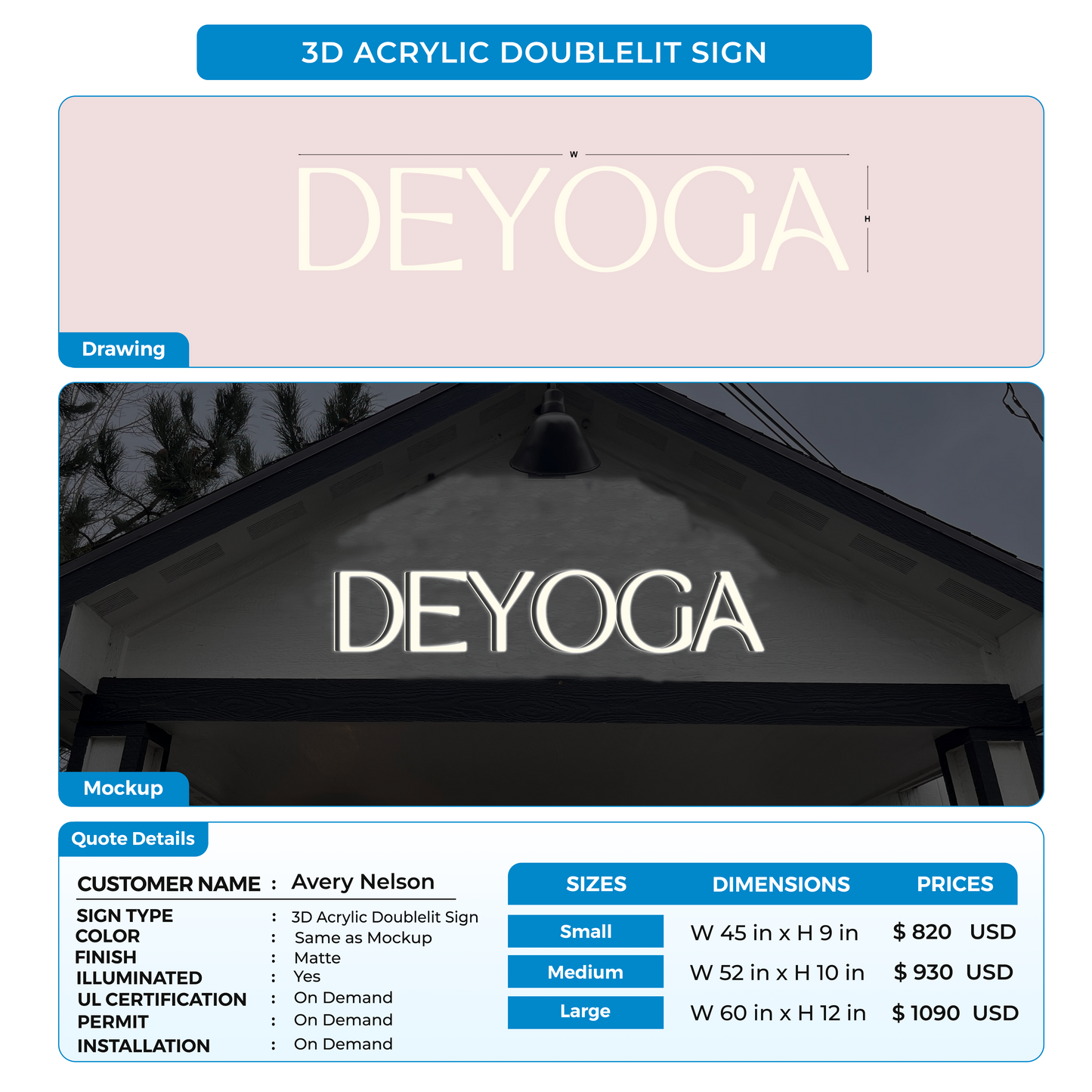 Custom Signs for Avery Nelson