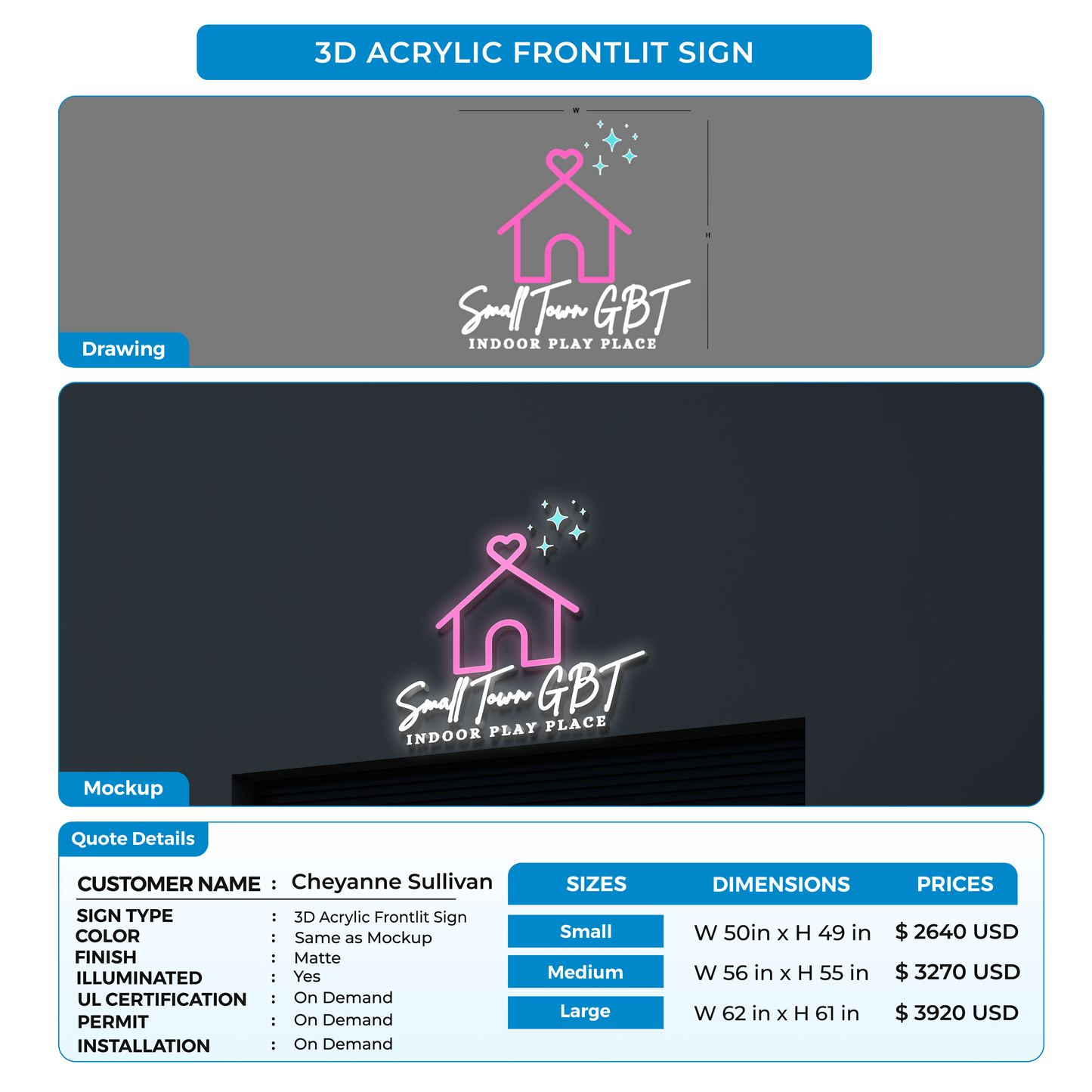 custom signs for Cheyanne Sullivan