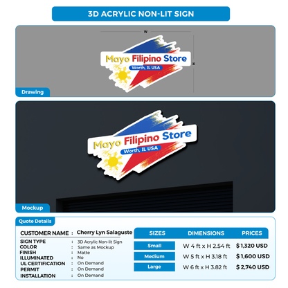 Business signage for Cherry Lyn Salaguste