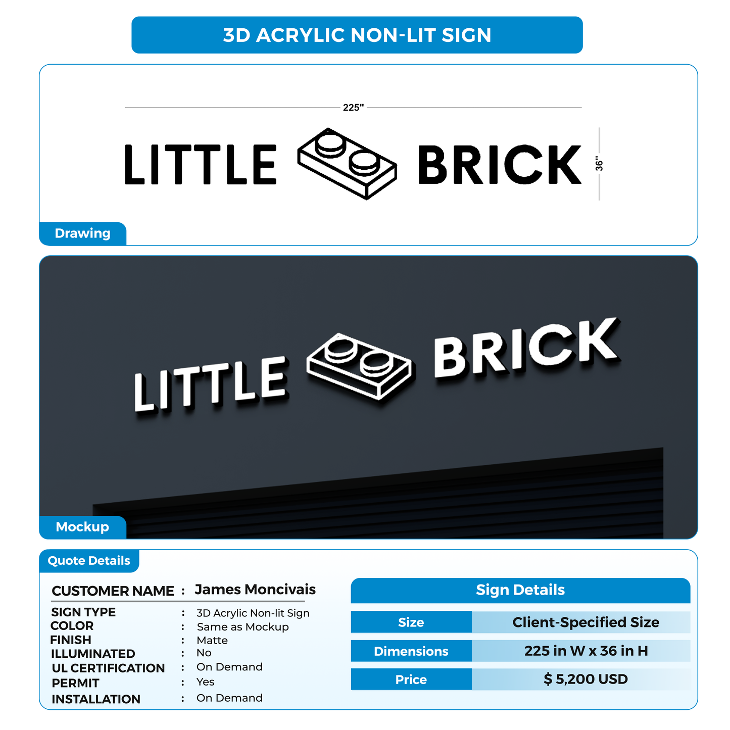 Business signage for James Moncivais