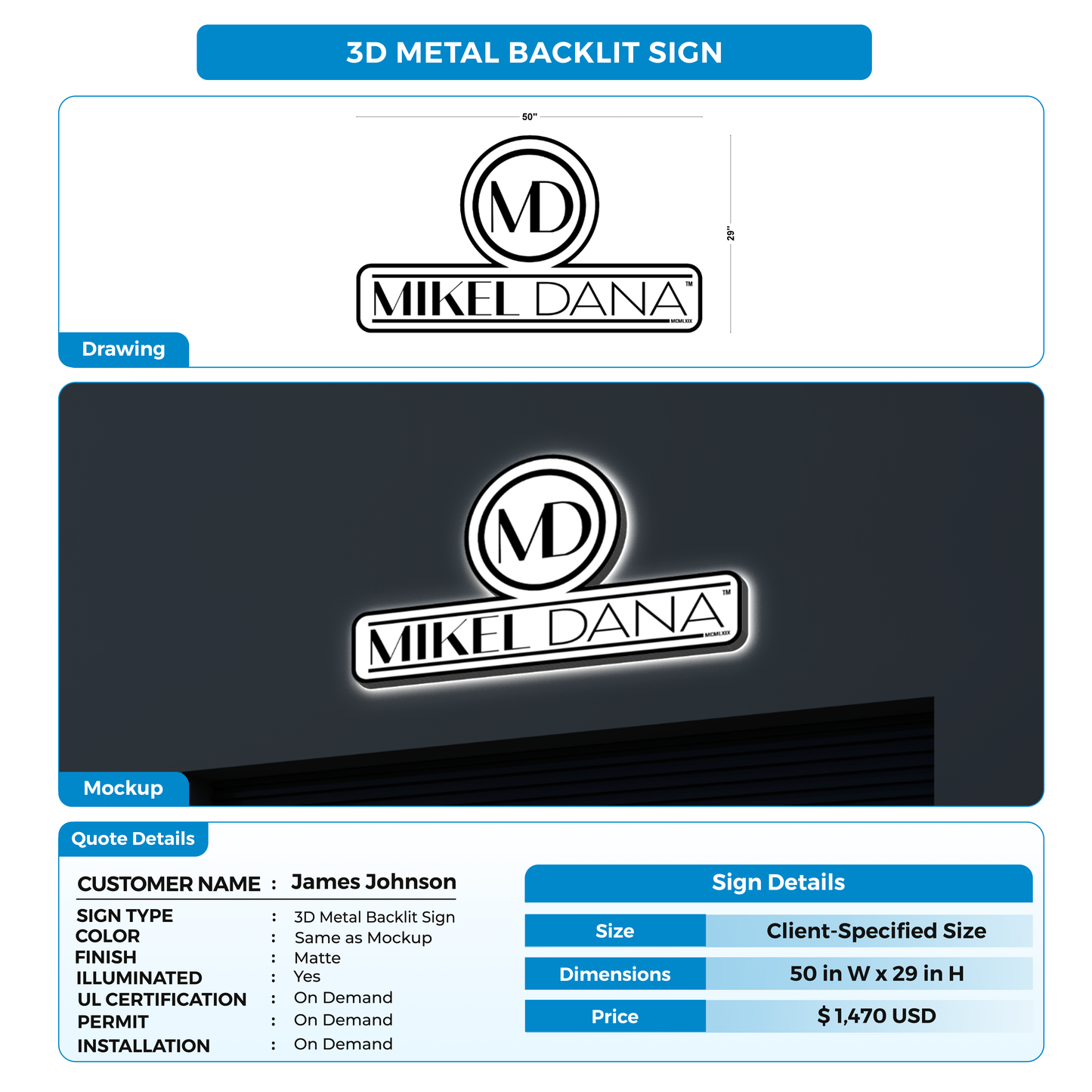 Business signage for James Johnson
