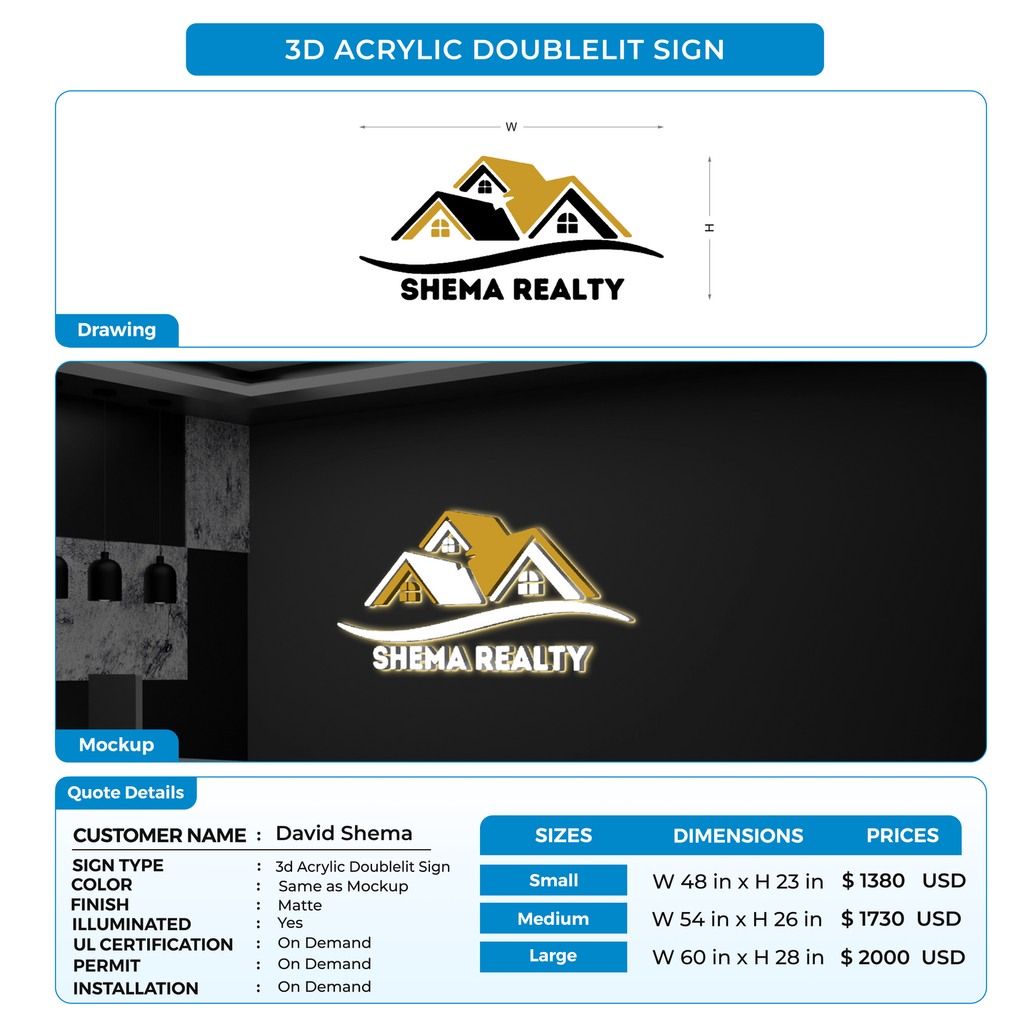 custom signs for David Shema