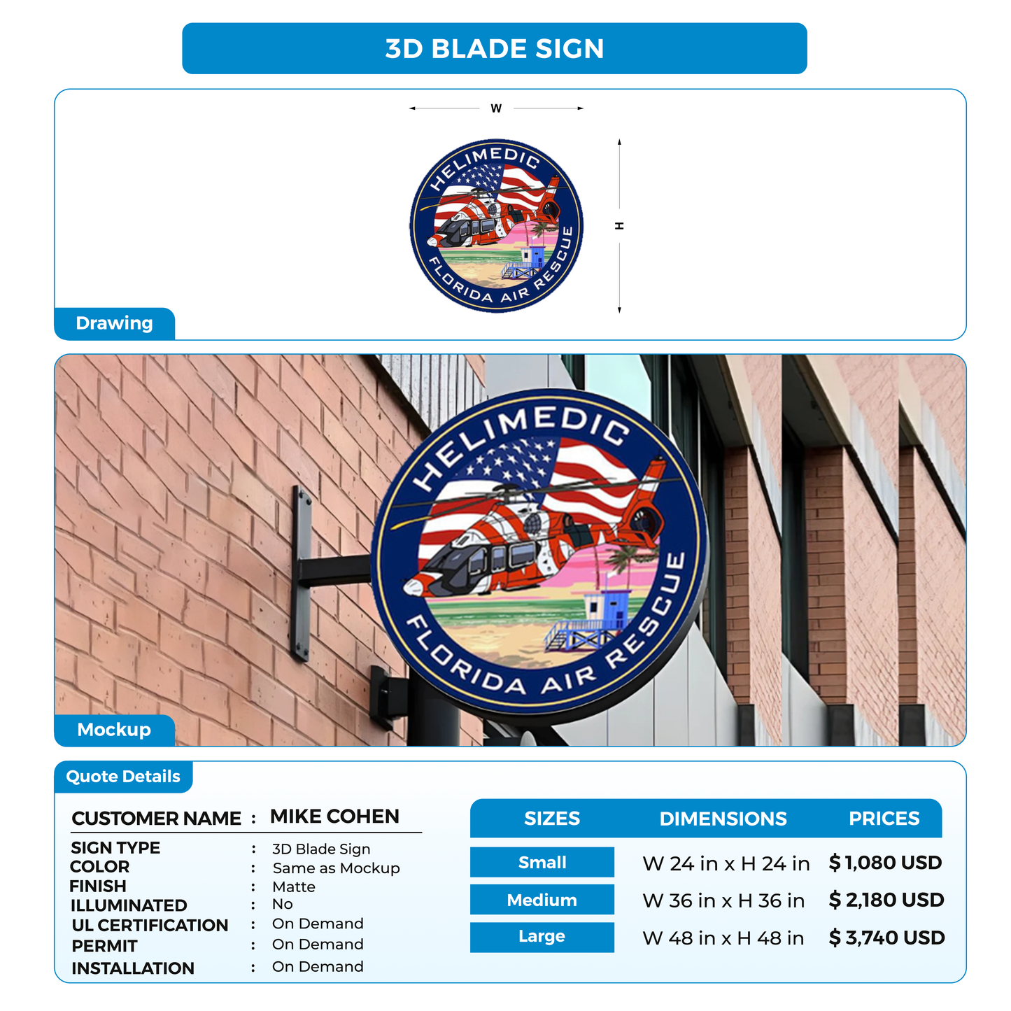 Business signage for MIKE COHEN