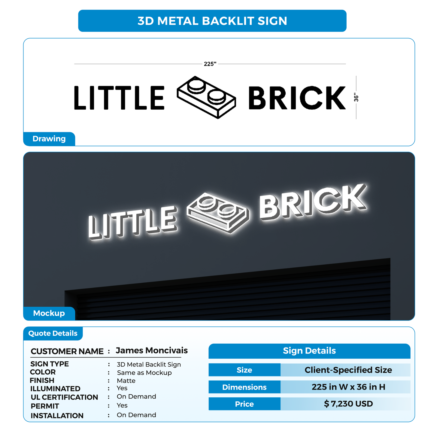 Business signage for James Moncivais