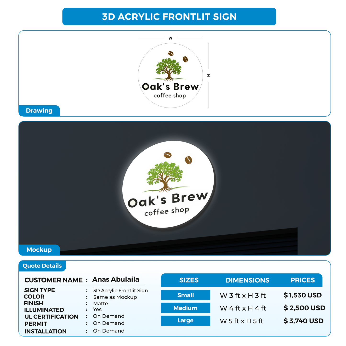 Business signage for Anas Abulaila