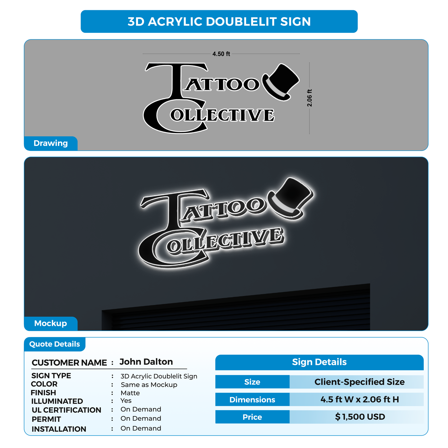 Business signage for John Dalton