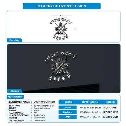 Business signage for Courtney Carlson