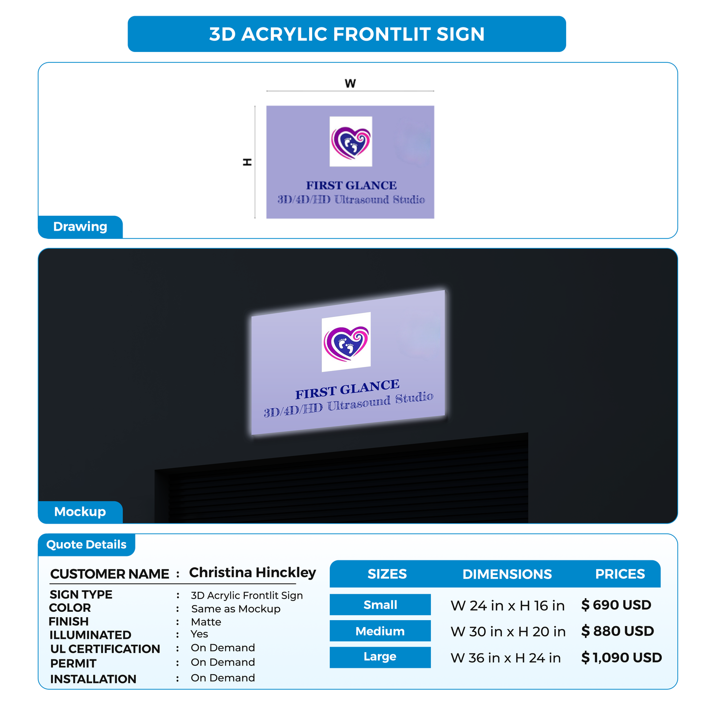 Custom Signs for Christina Hinckley