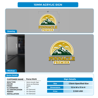 10mm acrylic sign for Parsa Mohi