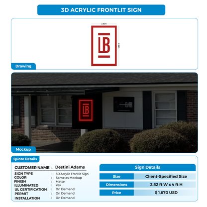 Custome Signs for Destini Adams