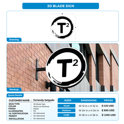 Business signage for Yorlandy Salgado