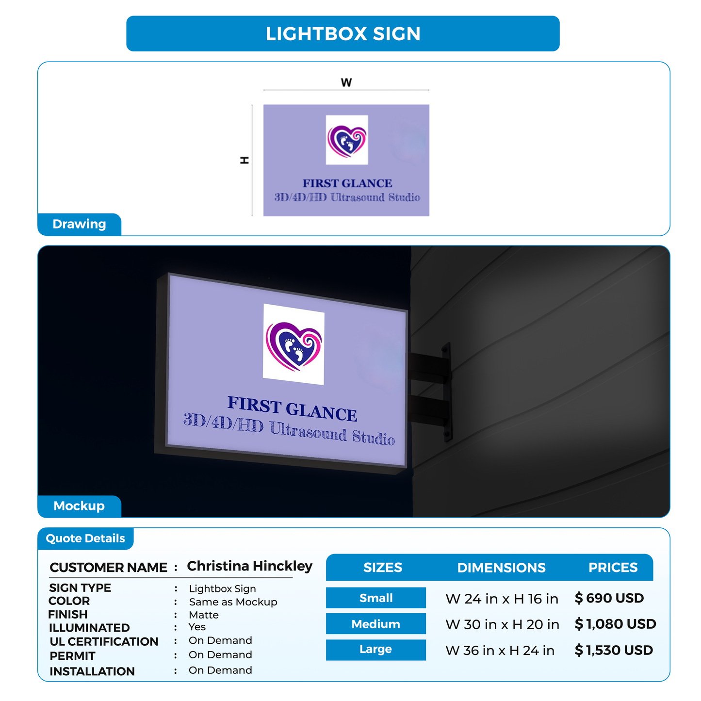 Custom Signs for Christina Hinckley