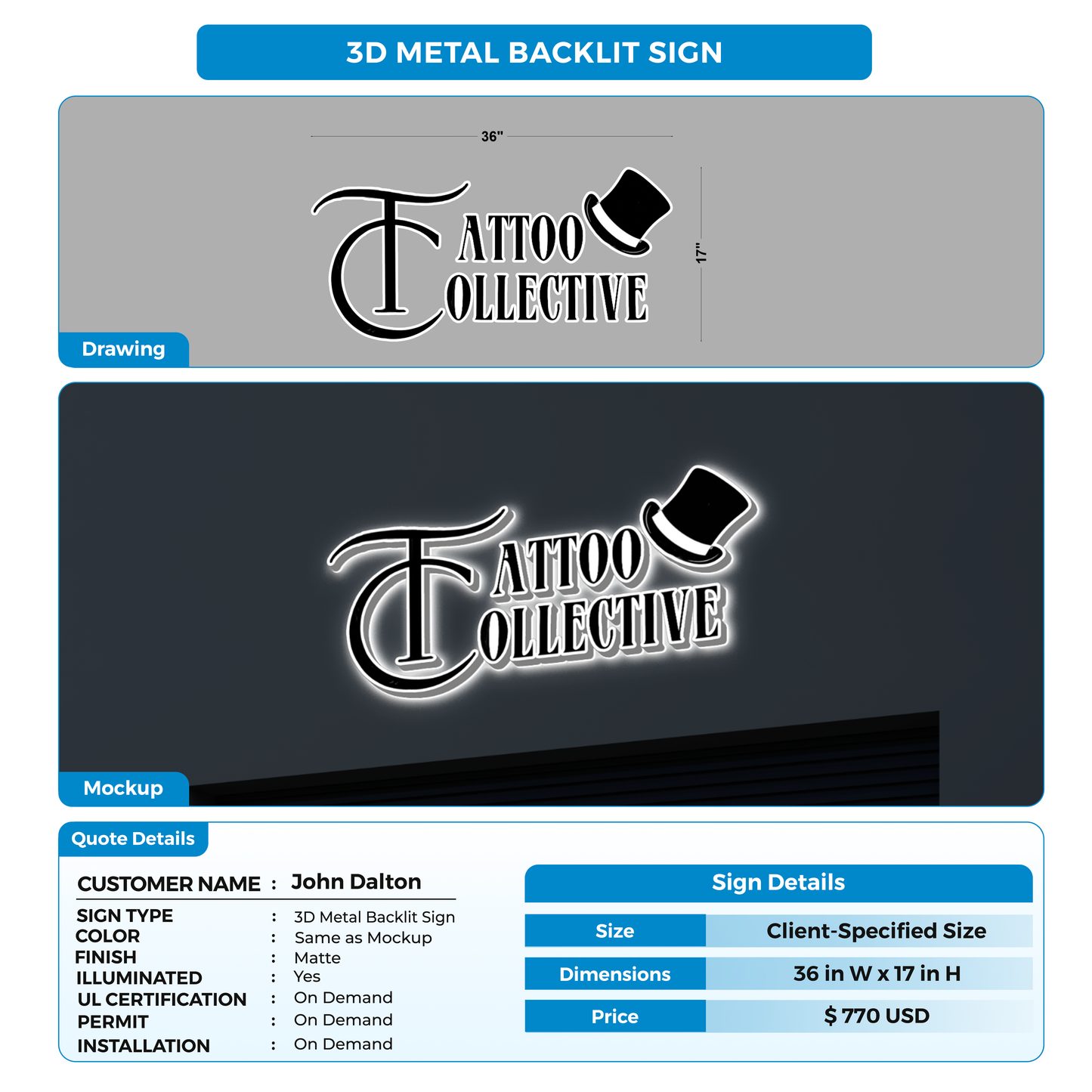 Business signage for John Dalton